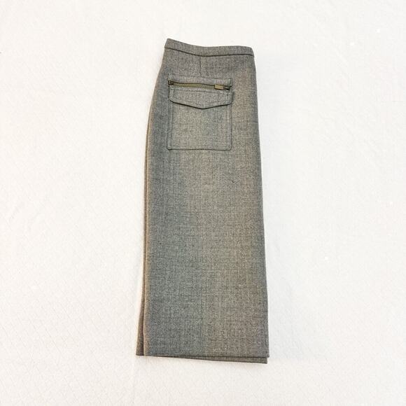 J. Crew Wool Pencil Skirt Gray Front Zippered Pockets Size 4 - Picture 6 of 6